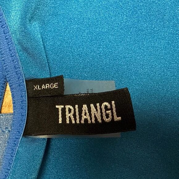 Triangl Bikini Top Bottom Marina Cup Sz Extra Large 12 14 Blue Sparkle Metallic - Picture 7 of 11